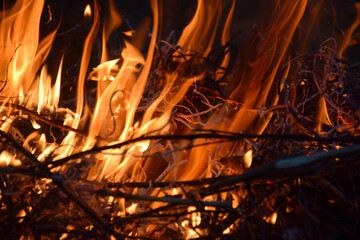 Heat energy heap closely, red and yellow, thermal energy at the fuel point during the night lights...