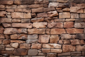 Obraz premium Stone Texture Background - A Detailed Grainy Brown Rock Wall Surface with an Old Mineral Interior