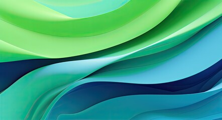 Green Shapes - Abstract Wallpaper of Interlocking Fluid Blue and Green Shapes in Motion. A Modern