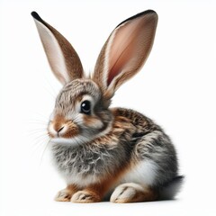 brown rabbit on white background
