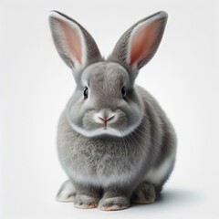 Fototapeta na wymiar grey rabbit on white background 