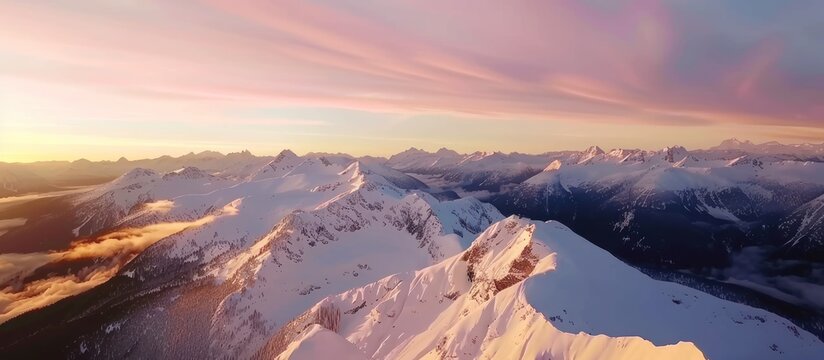 Snow Covered Canadian Mountain Landscape in Winter