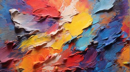 Brush strokes of multicolored paint brightly beautiful - 752562165