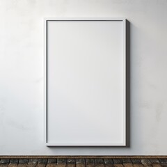 Blank Poster Frame Mockup on Grey Wall - Design Your Photo, Image or Background with White Paper