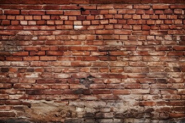 Old Red Brick Wall. Aged Red Stonewall Background with Decorative Elements in the Construction 