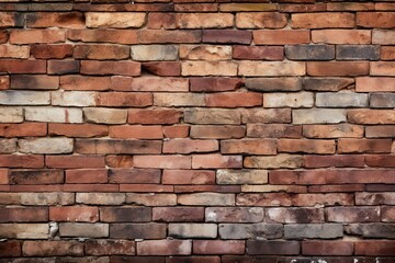 Red Aged Brick Wall - Old Stone Architecture Building Background for Construction and Decoration: