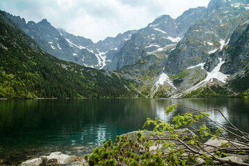 picturesque high mountain lake 