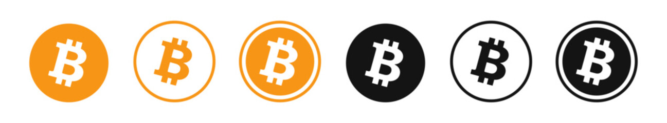 Bitcoin logo. Bitcoin l icon set.Vector