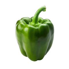 Green bell pepper isolated on Transparent background.