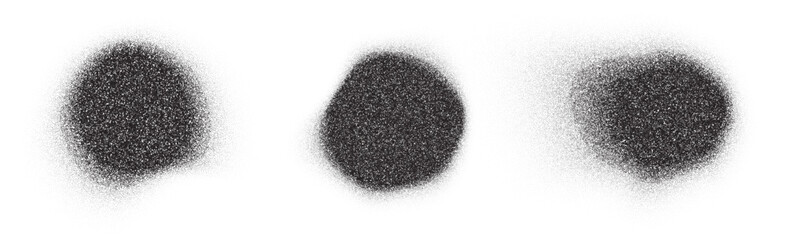 Grain noise black dot circles, halftone round gradient grainy dotwork, abstract vector. Grain noise spray blot or stain spot with grain stipple texture effect - 752564318