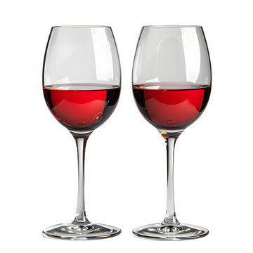 Wine Glasses on white background