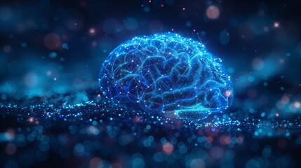 Fototapeta premium Brain. Abstract futuristic modern background. The concept of new technologies and artificial intelligence