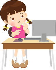 children using computer on desk