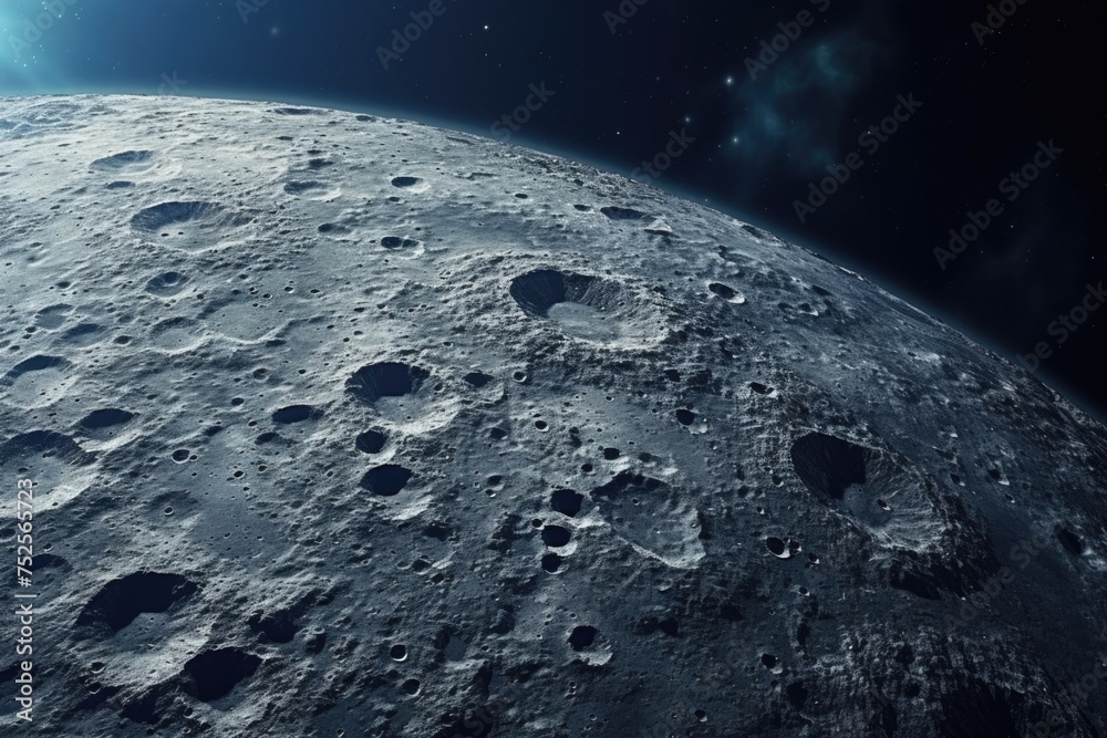 Poster A view of the moon from the surface, ideal for science and space-related projects