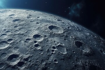 A view of the moon from the surface, ideal for science and space-related projects
