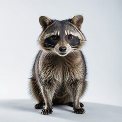 portrait of a raccoon on white