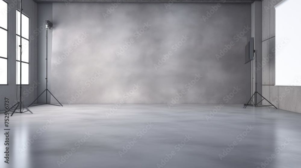 Poster An empty room filled with natural light, perfect for various design concepts