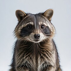 Obraz premium portrait of a raccoon on white