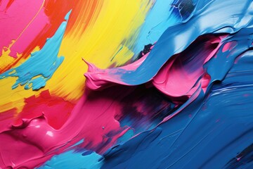 Detailed view of a vibrant painting on a wall, suitable for interior design projects