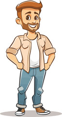 Cowboy Man Riding the Range in Vector Graphics