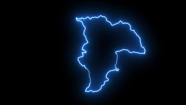 map of Mazari Sharif in afghanistan with glowing neon effect