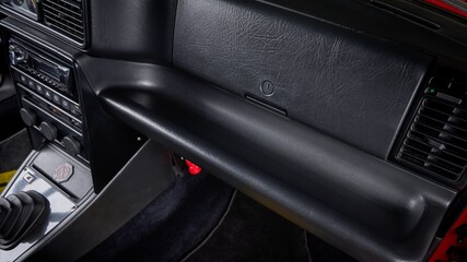 Glove box on a car dash