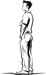 Pioneer Man Crossin the Great Divide in Vector Graphics