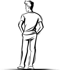 Pioneer Man Buildin the Wagon in Vector Graphics