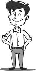 Cowboy Man Roundin up the Posse in Vector Illustration