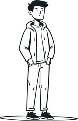 Prospector Man Pannin for Gold in Vector Art