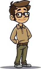 Cowboy Man Ridin the Lone Trail in Vector Illustration