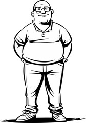 Banker Man Balancin the Books in Vector Art