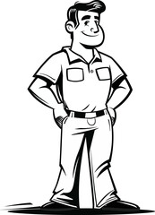Pioneer Man Tamin the Wild West in Vector Art
