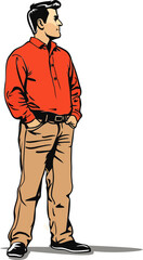 Outlaw Man Makin a Quick Getaway in Vector Graphics