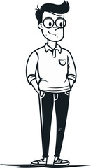 Outlaw Man Makin a Quick Getaway in Vector Form