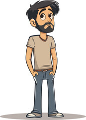 Prospector Man Findin the Gold Vein in Vector Art