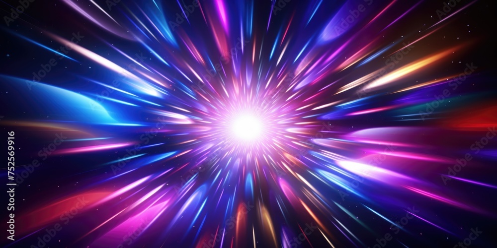Poster A vibrant burst of light in a dark setting. Ideal for various design projects