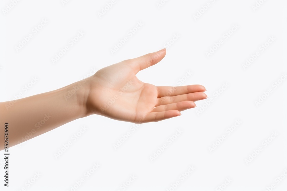 Poster A person holding their hand out in the air. Suitable for various concepts and ideas