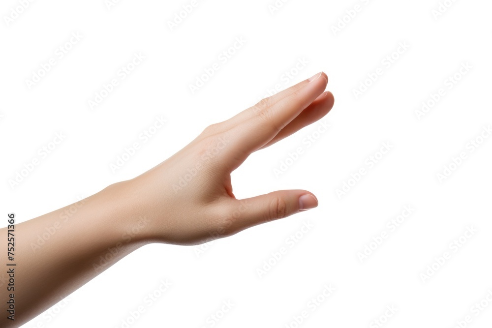 Poster A person's hand holding something in the air. Suitable for various concepts and ideas
