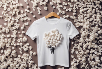 T-shirt with cotton flowers Organic cotton production sustainable ethical shopping