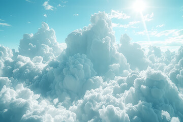 Wispy clouds drifting in a sky reminiscent of a surreal dream. Generative Ai.