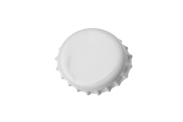 One blank beer bottle cap isolated on white