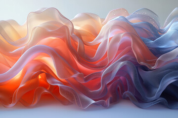 Translucent veils stacked in layers, revealing concealed depths. Generative Ai.