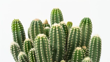 A group of cacti in a minimal style on a white background