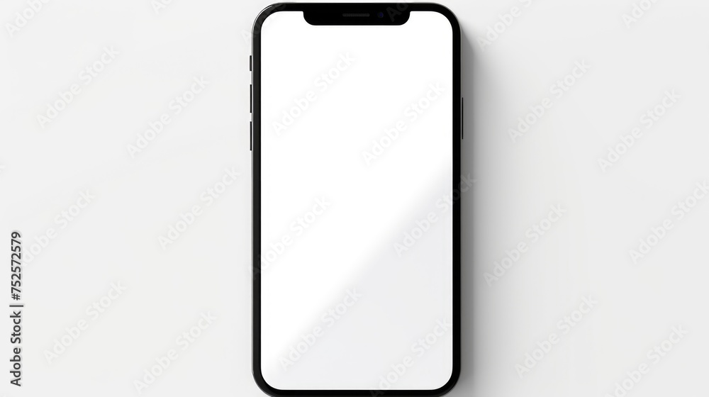 Poster a modern phone with a blank screen, suitable for various digital mockups