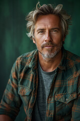 Fototapeta premium Ruggedly Handsome Man with Intense Gaze