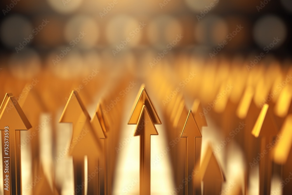 Aufkleber a group of arrows standing in a row, suitable for business or competition concepts