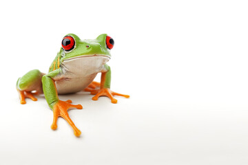 cute tree frog isolated on white background - 752573792