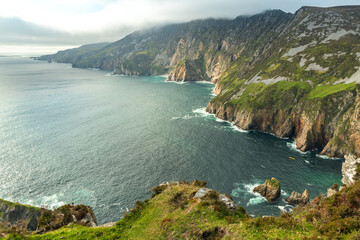 Beautiful scenery with Slieve League cliffs in Donegal Ireland 