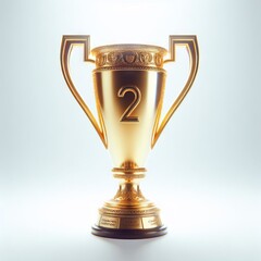 Fototapeta na wymiar gold trophy cup on white background 